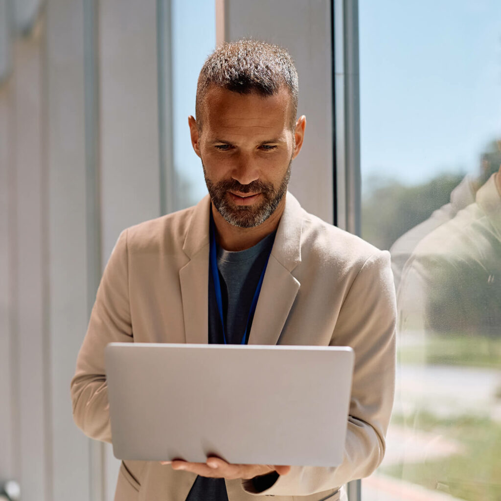 business owner researching sba loan program